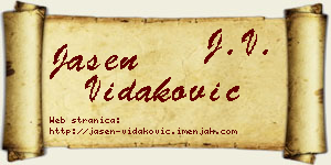 Jasen Vidaković vizit kartica